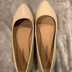 Beige flats